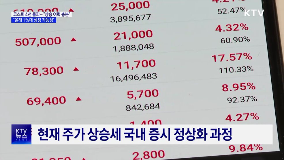 "국내 주식 상승 여력 충분···경제 1% 이상 성장"