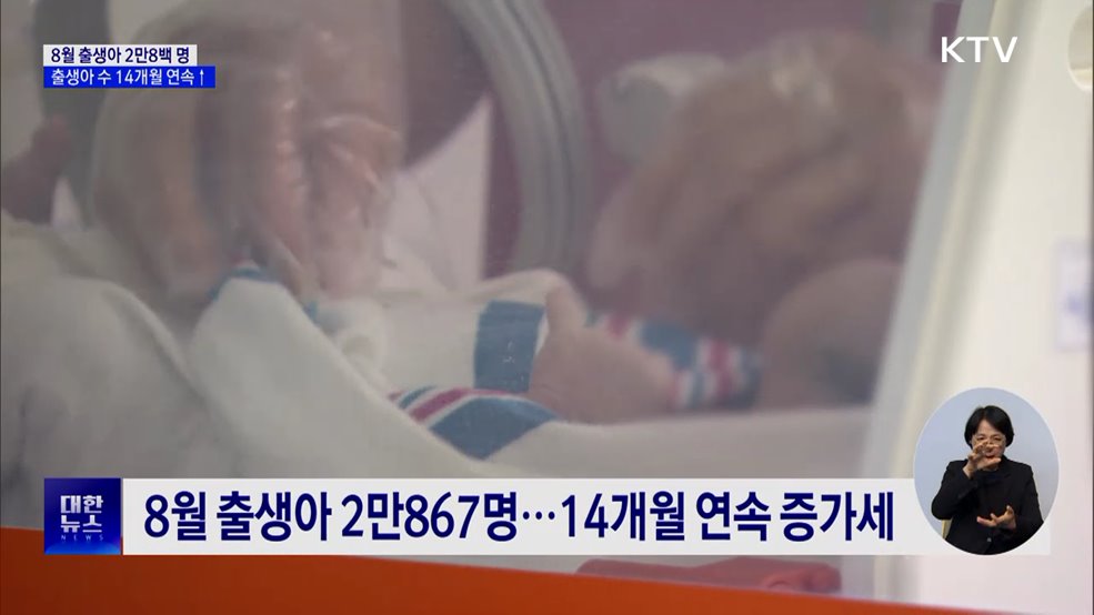 8월 출생아 증가율 3.8%···14개월 연속 증가세