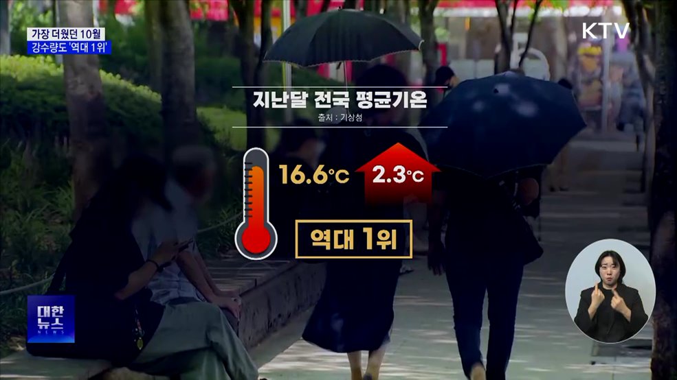 가장 더웠던 10월···강수량도 '역대 1위'