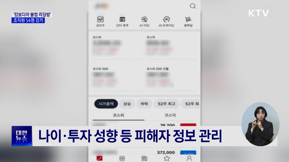 '캄보디아 불법 리딩방' 조직원 54명 검거