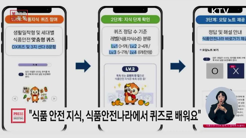 식품 안전 지식, 식품안전나라에서 '한입 퀴즈'로 배워보세요