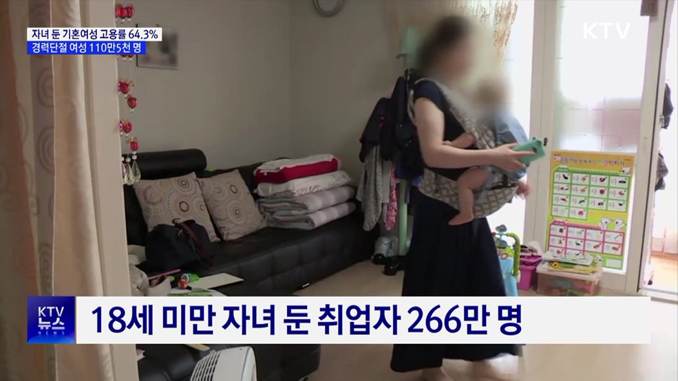 18세 미만 자녀 둔 기혼여성 고용률 '64.3%'···경력단절 감소