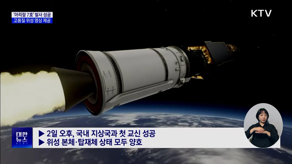 '아리랑 7호' 발사 성공···고품질 위성 영상 제공