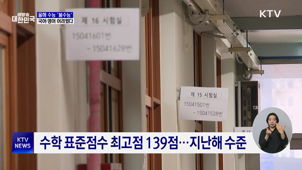 올해 수능 '불수능'···국어·영어 어려웠다