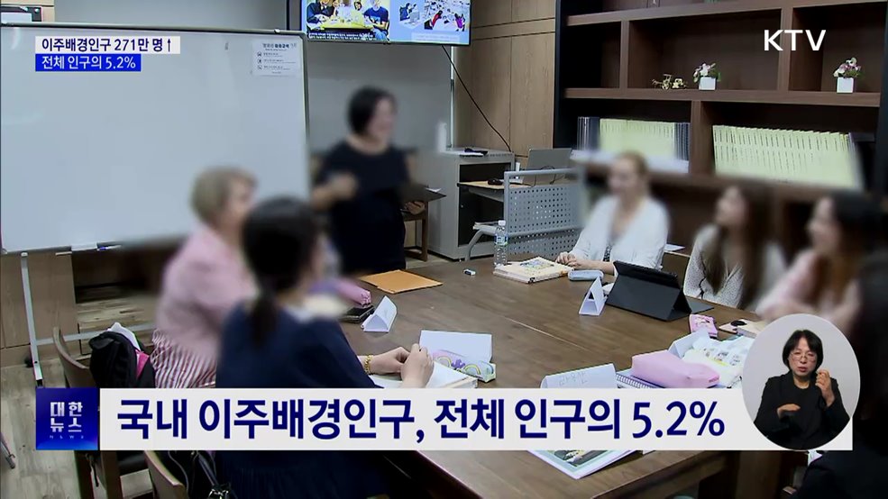 이주배경인구 271만 명 돌파···전체 인구의 5.2%