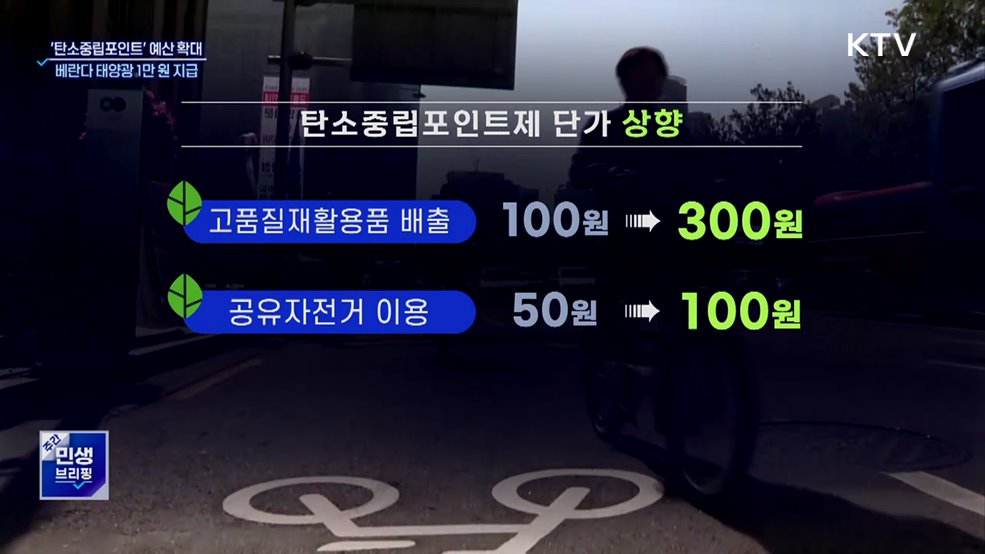 '탄소중립포인트' 예산 확대···베란다 태양광 설치 1만 원 지급