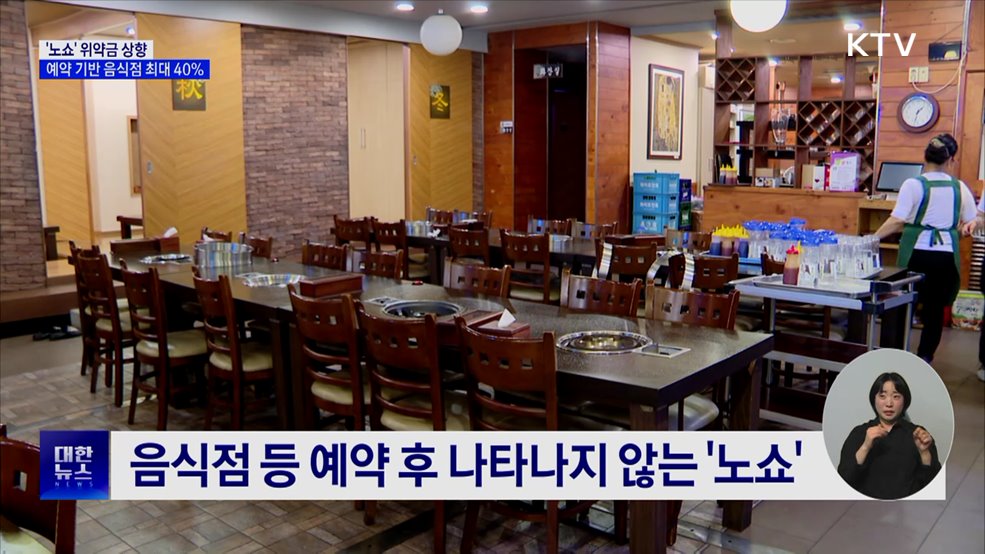 음식점 '노쇼' 위약금 상향···예약 기반 음식점 최대 40%