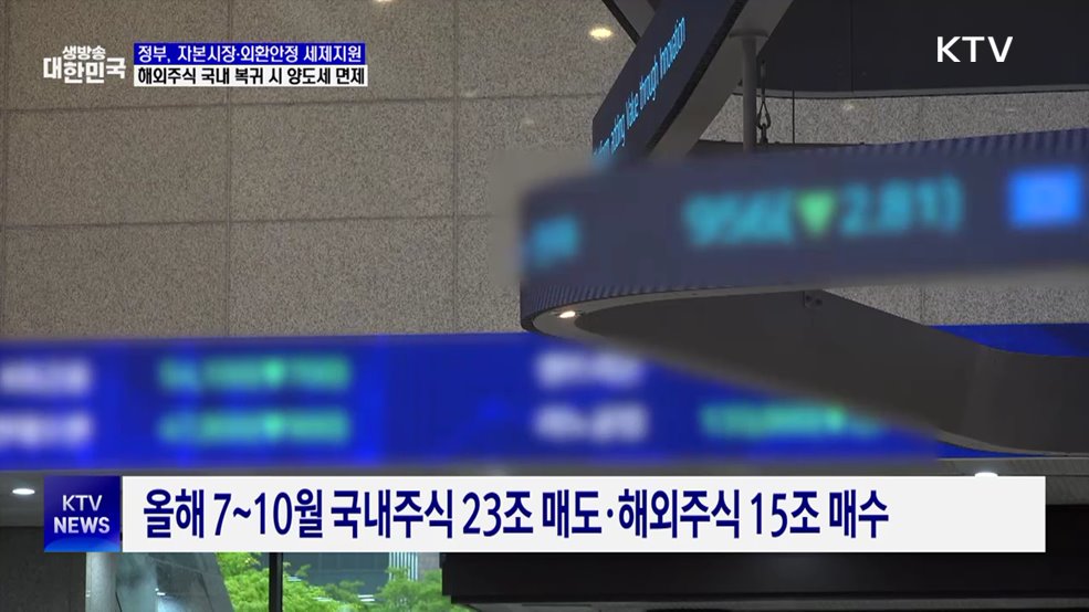 "해외투자금 국내로"···정부, 자본시장·외환안정 세제 지원
