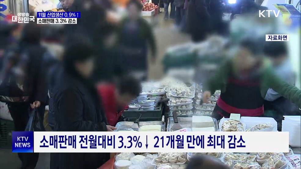 11월 산업활동 '생산·투자 반등'···소비, 다시 위축