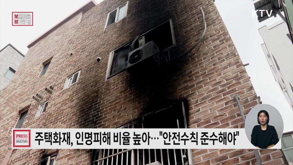 기본 안전수칙 준수로 주택화재 예방해요!