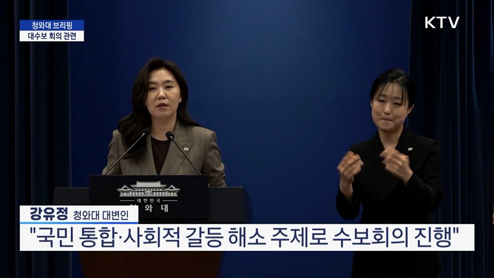 청와대 브리핑 - 대수보 회의 관련