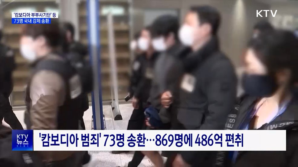 '캄보디아 부부사기단' 등 73명 국내 송환