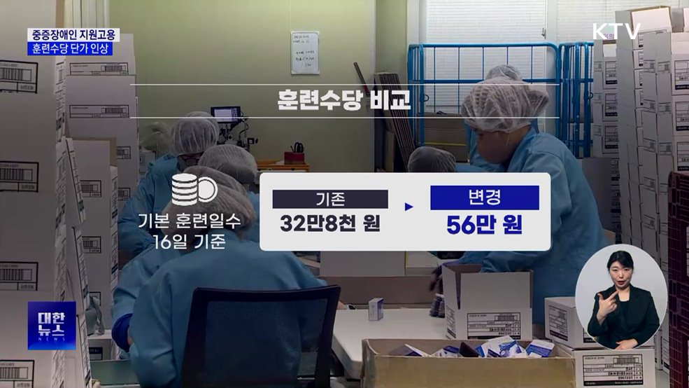 중증장애인 훈련 수당 인상···직무 체험 기회도 제공