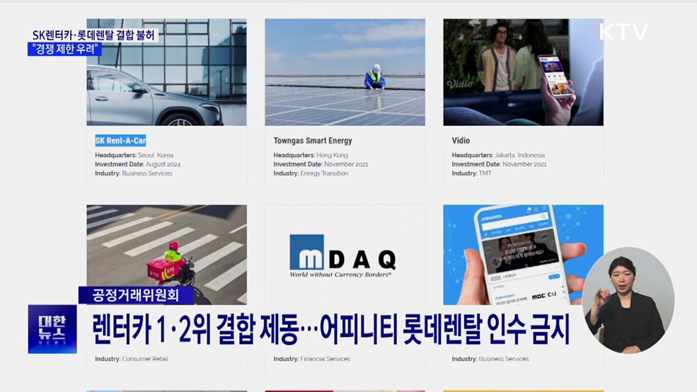 SK렌터카·롯데렌탈 기업결합 불허···"경쟁 제한 우려"