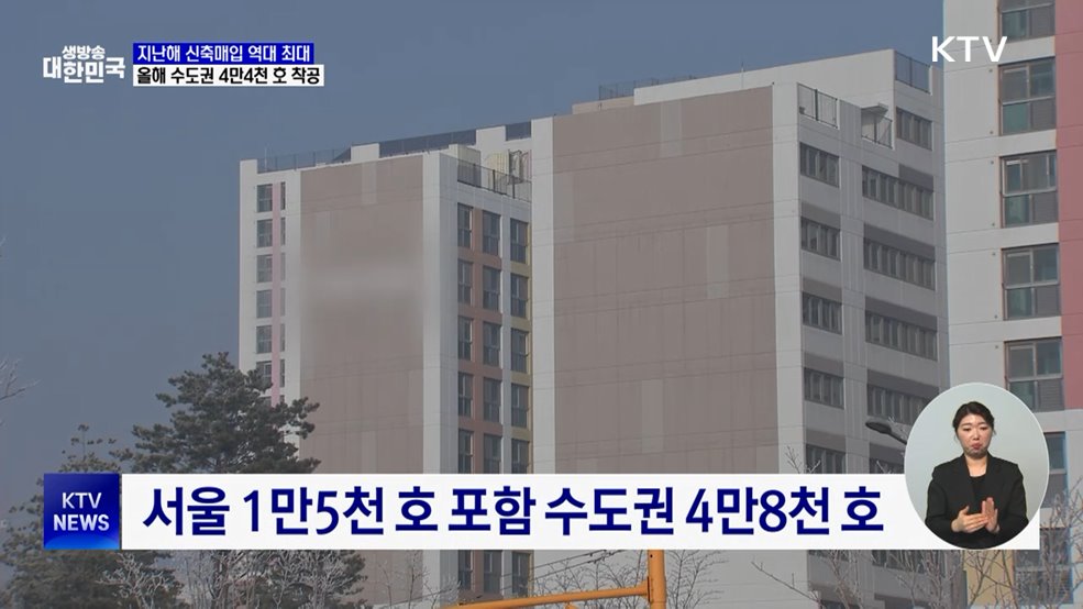 지난해 신축매입 역대 최대···올해 수도권 4만4천 호 착공