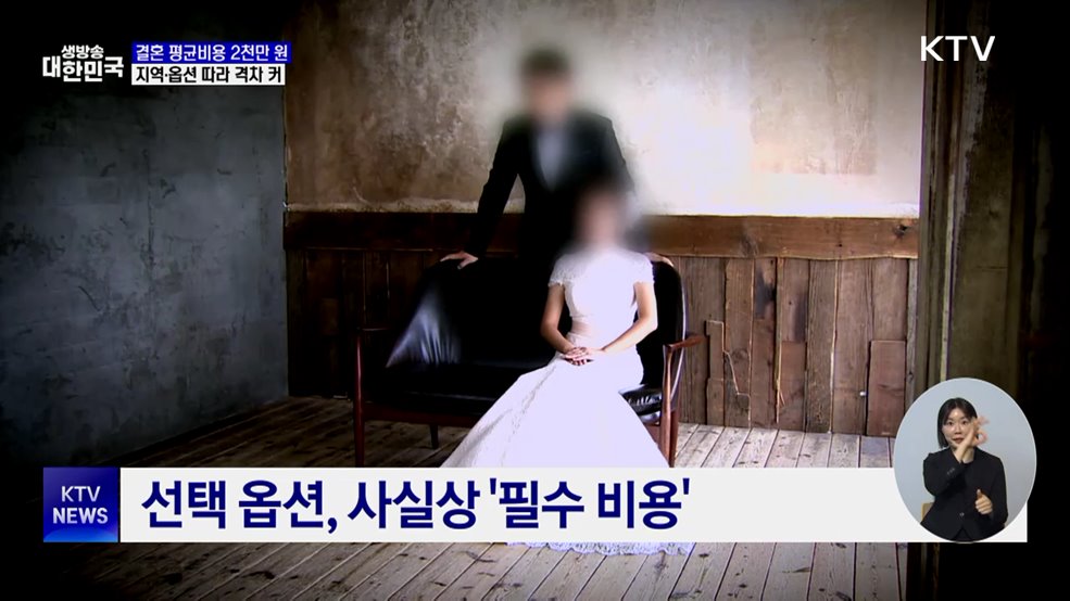 결혼 평균비용 2천만 원···지역·옵션 따라 격차 커