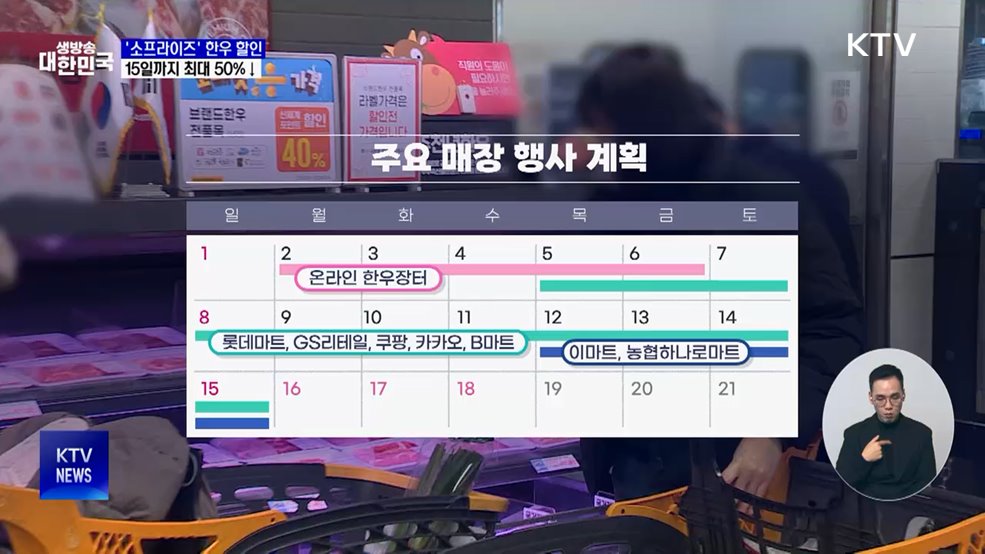 '소프라이즈' 한우 할인···15일까지 최대 50%↓