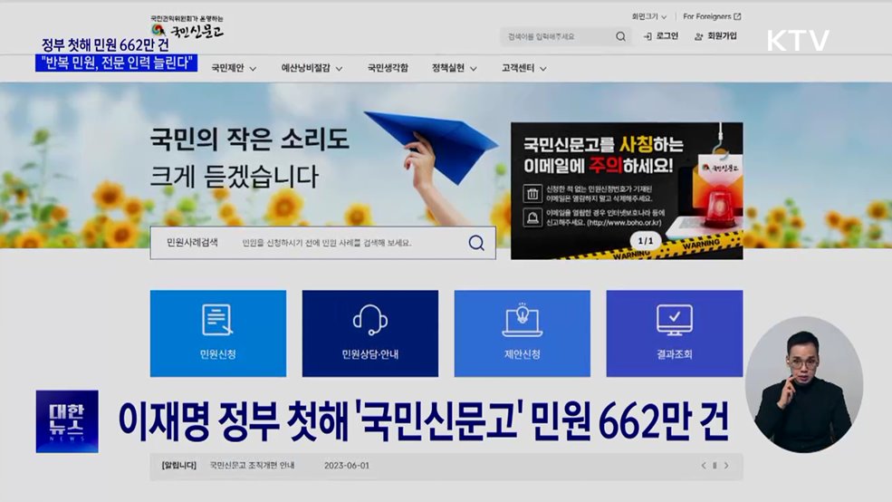 국민신문고 민원 662만 건···"반복민원 전문인력 확충"