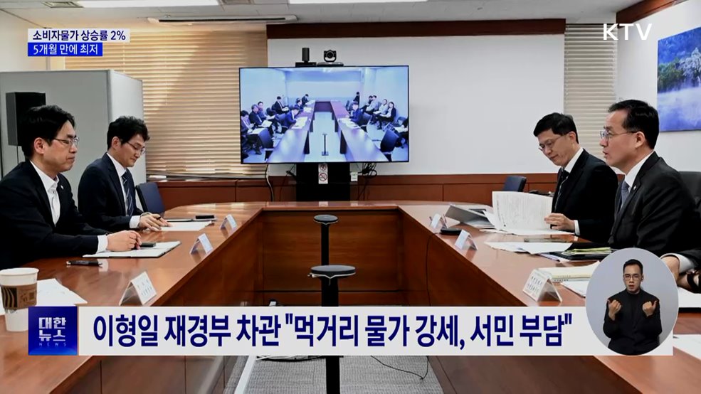 1월 소비자물가 상승률 2%···5개월 만에 최저