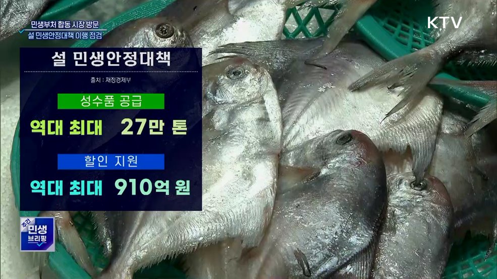 민생부처 합동 시장 방문···설 민생안정대책 이행 점검