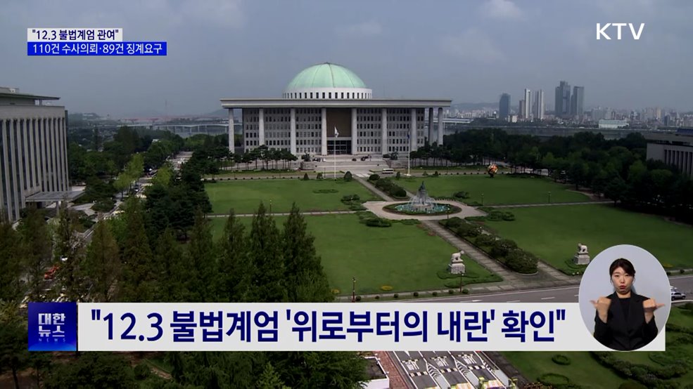 "불법계엄 관여"···110건 수사의뢰·89건 징계요구