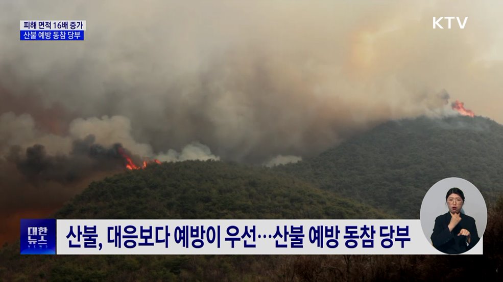 산불 피해 면적 16배 증가···산불 예방 동참 당부