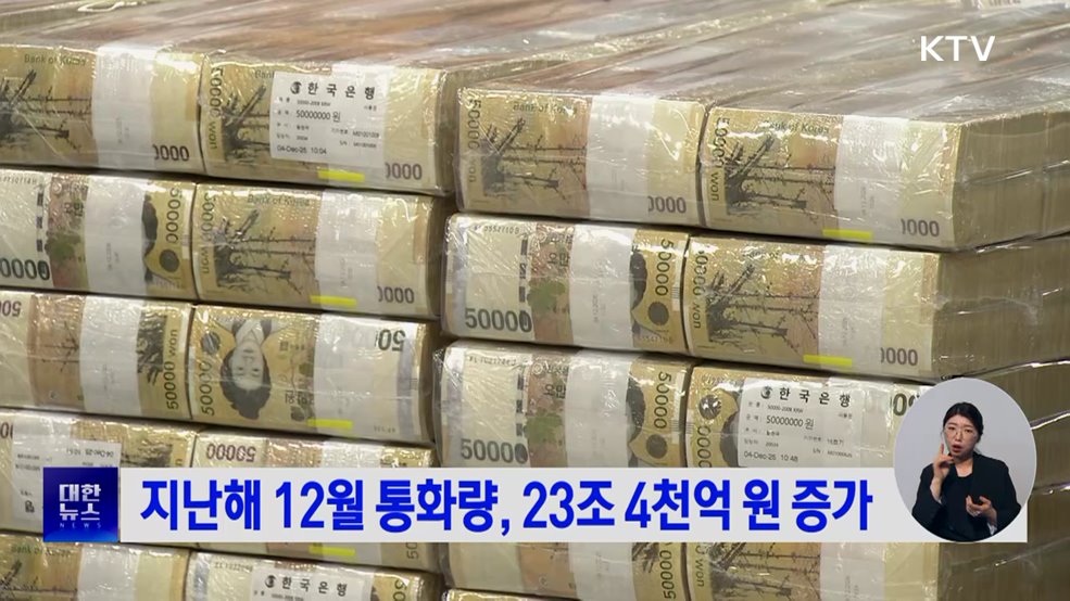 지난해 12월 통화량, 23조 4천억 원 증가