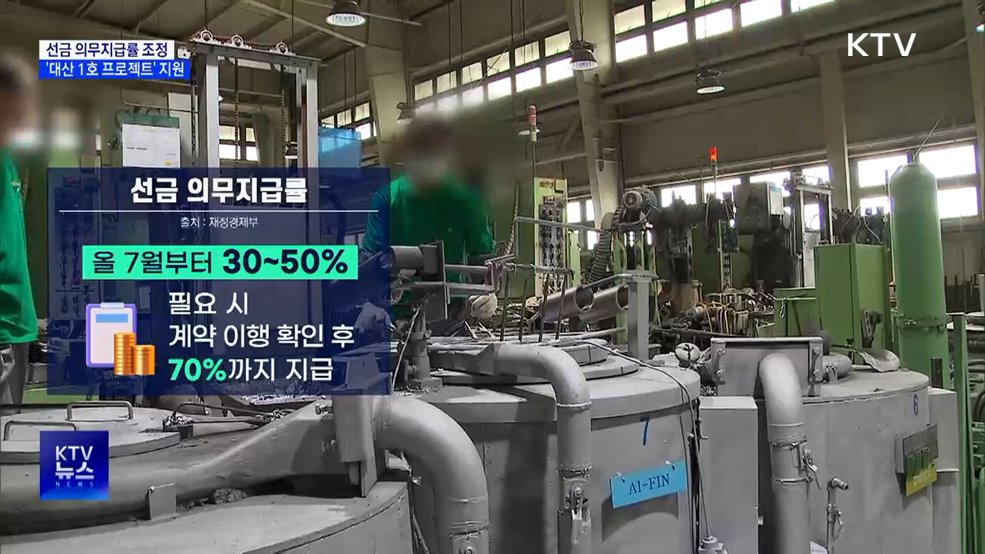 '선금 의무지급률' 조정···'대산 1호 프로젝트' 2조 원 투입