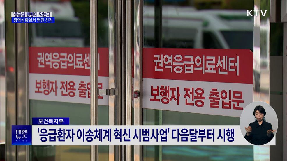 '응급실 뺑뺑이' 막는다···광역상황실이 병원 선정