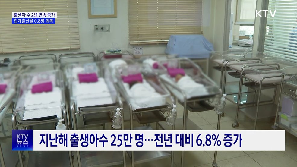 출생아 수 2년 연속 증가···합계출산율 0.8명 회복