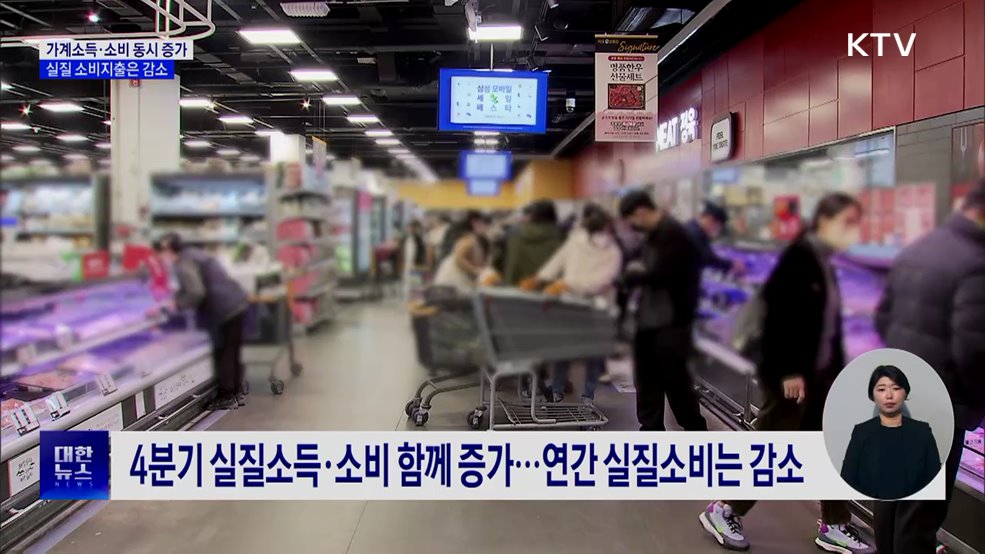 4분기 가계소득·소비 동시 증가···실질 소비는 감소