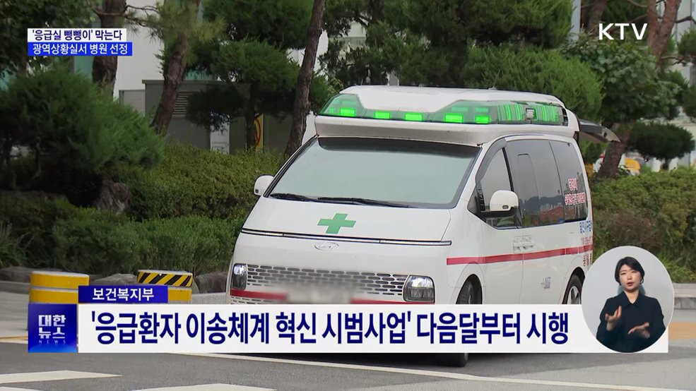 '응급실 뺑뺑이' 막는다···광역상황실이 병원 선정