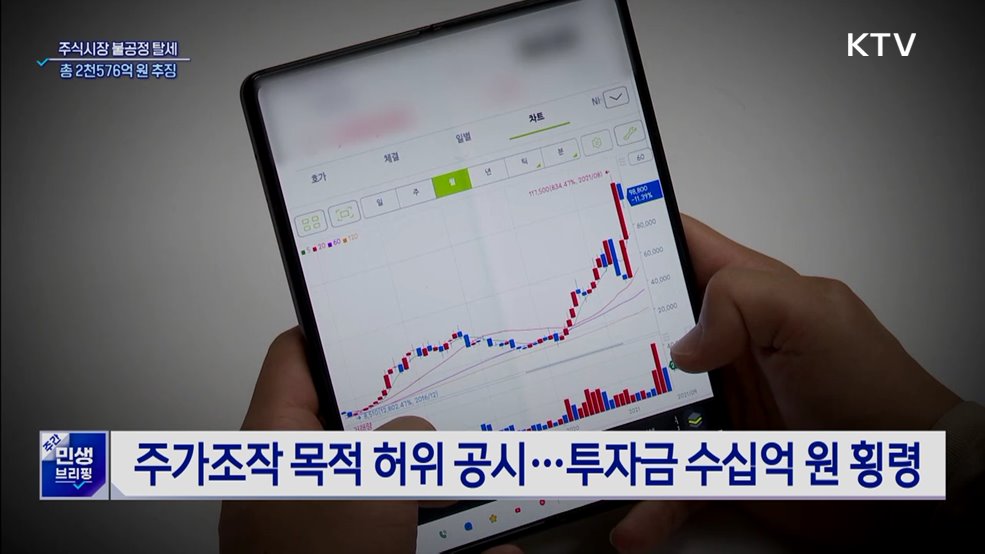 주식시장 불공정 탈세자에 2천576억 원 추징