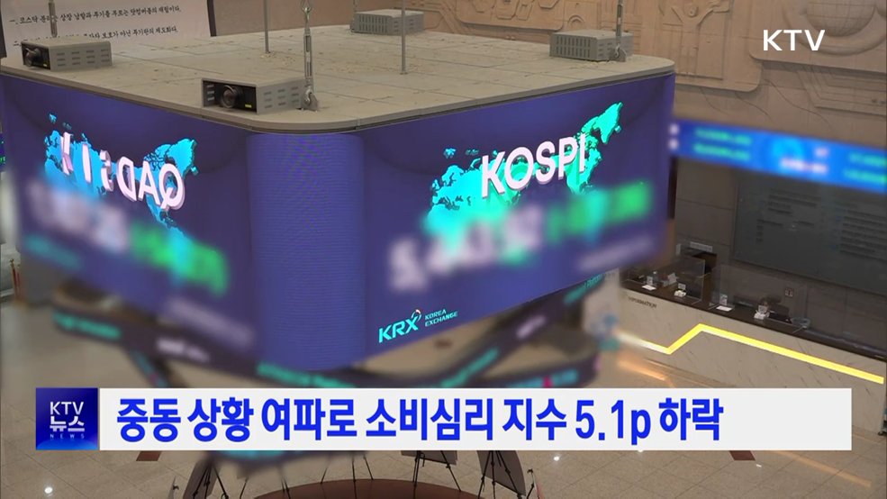 중동 상황 여파로 소비심리 지수 5.1p 하락