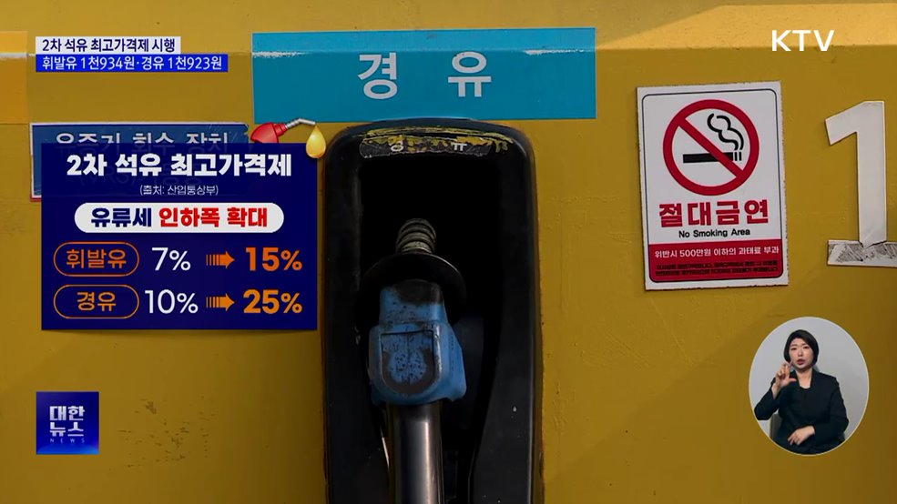 2차 최고가격제 시행···휘발유 1천934원·경유 1천923원