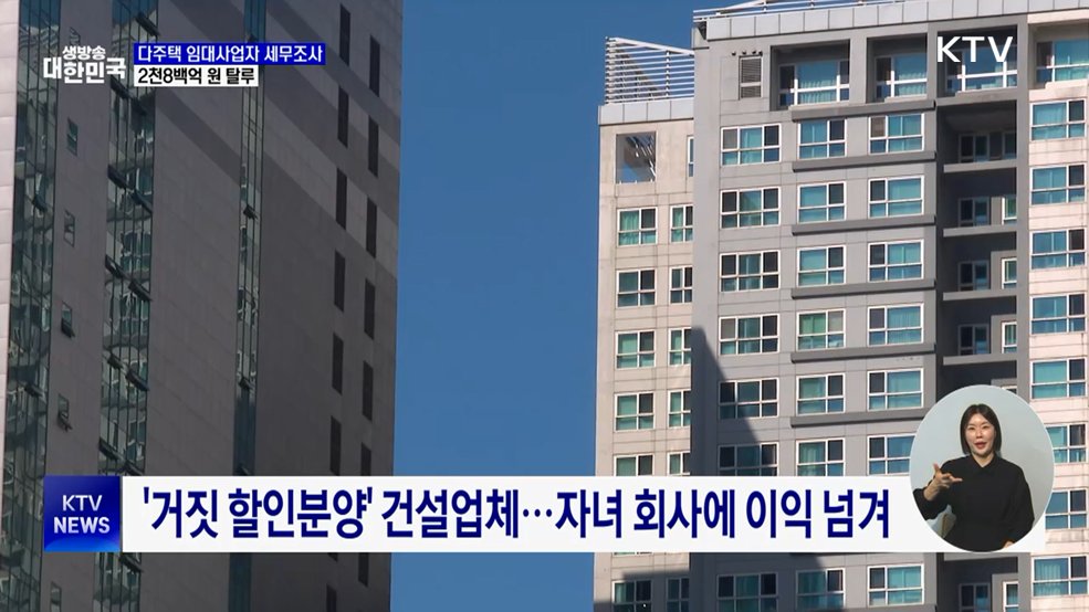 다주택 임대업자 세무조사···2천8백억 원 탈루 혐의