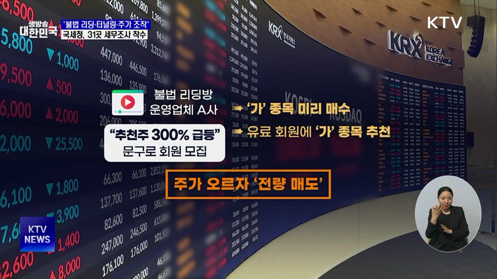'불법 리딩·터널링·주가 조작'···국세청, 31곳 세무조사