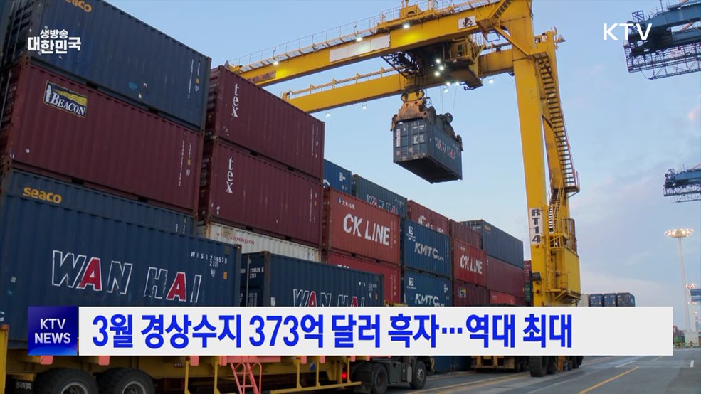 3월 경상수지 373억 달러 흑자···역대 최대