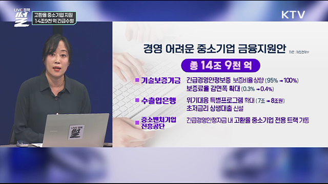 고환율 중소기업 지원···14조9천 억 긴급수혈