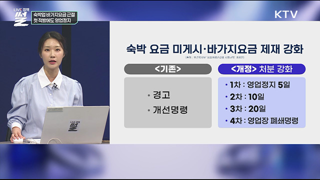 숙박업 바가지요금 근절···첫 적발에도 영업정지