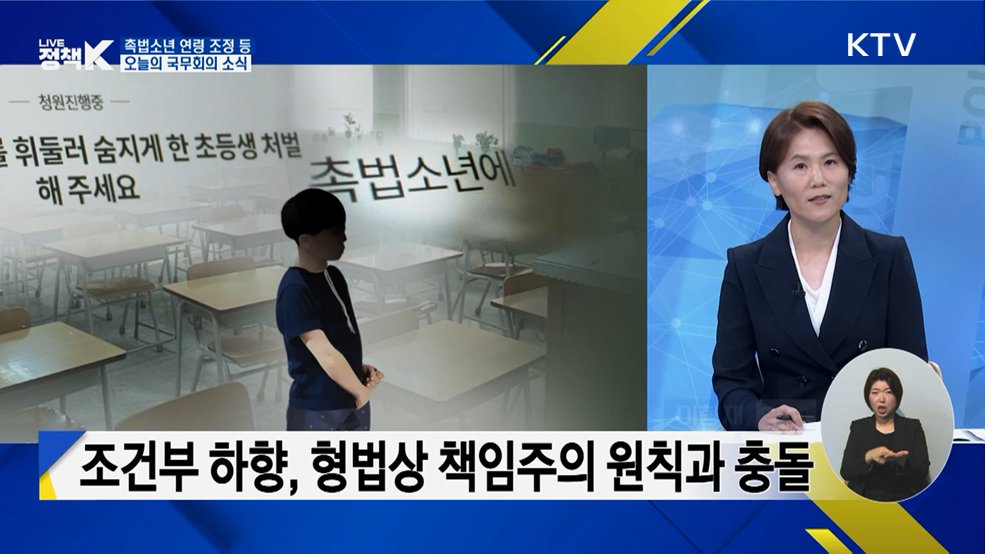 촉법소년 연령 조정 등 오늘의 국무회의 소식