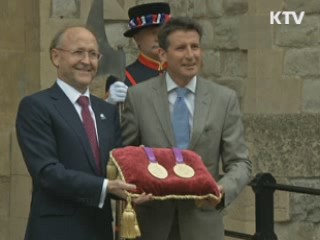 올림픽 메달 런던탑 안착