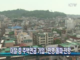 이달 중 주택연금 가입 1만명 돌파 전망