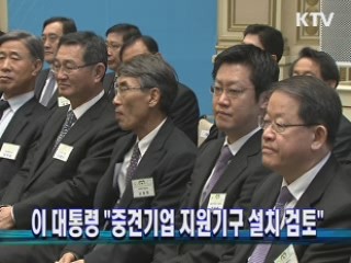 이 대통령 "중견기업 지원기구 설치 검토"