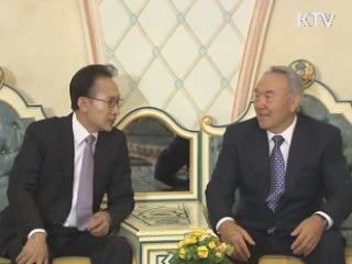 이 대통령, 발하쉬발전소 화상착공식 참석