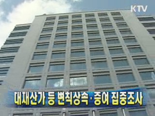 대재산가 등 변칙상속·증여 집중조사