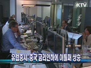 유럽증시, 중국 금리인하에 이틀째 상승