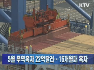 5월 무역흑자 22억달러…16개월째 흑자