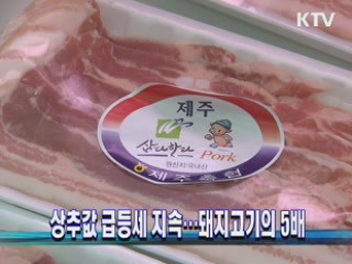 상추값 급등세 지속…돼지고기의 5배