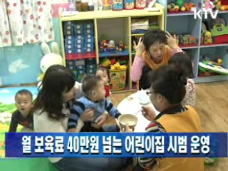 월 보육료 40만원 넘는 어린이집 시범 운영